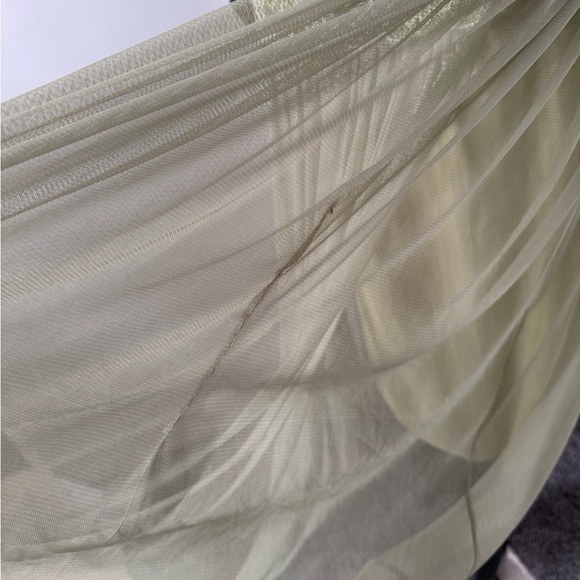 ⚪️ Sheer Sage Green Tulle Midi Skirt with Lace Detail | M/L - Picture 6 of 6